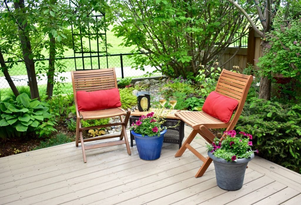 fauteuils bois terrasse