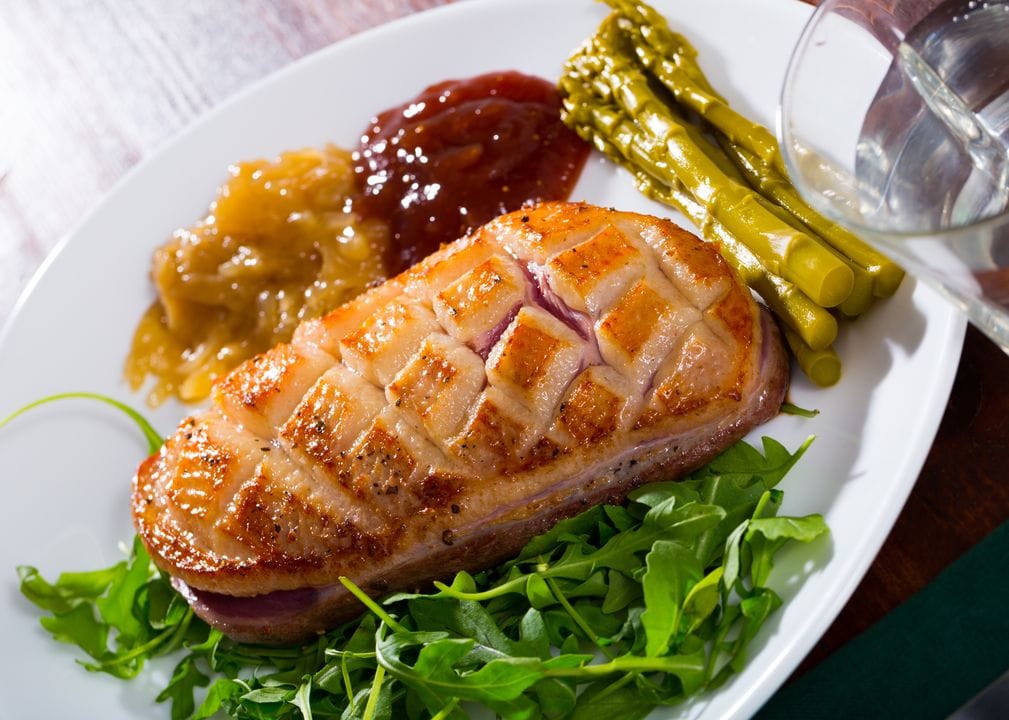 magret salade et asperges