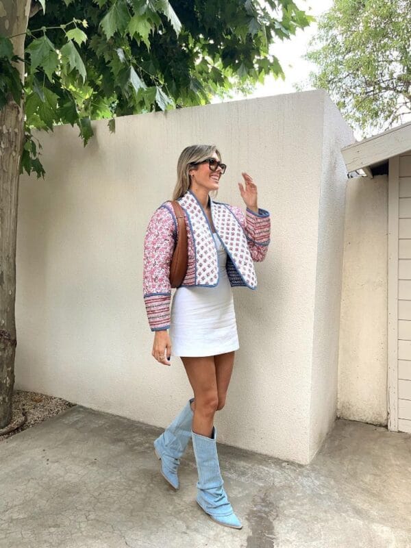 Veste Patchwork Traditionnelle en Coton avec Écussons Brodés – Image 10