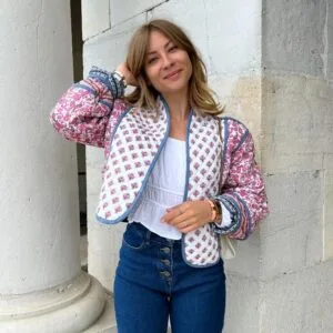 Veste Patchwork Traditionnelle en Coton avec Écussons Brodés