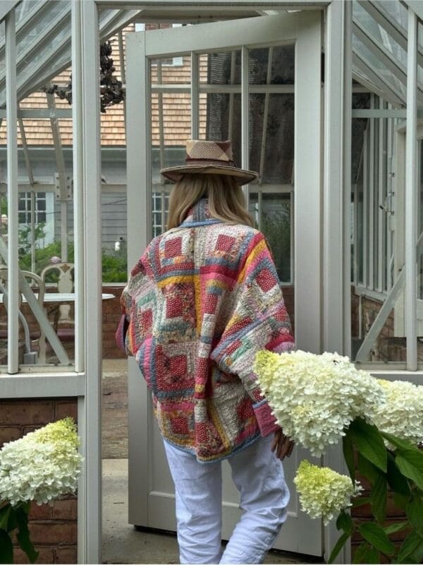 Manteau Patchwork Femme Bohème en Tissus Variés – Image 3