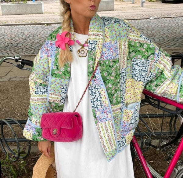 Veste Patchwork Verte Motifs Floraux Multicolores – Image 4