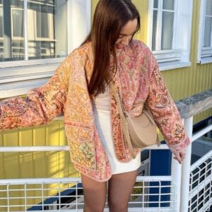 Veste Patchwork Couture Colorée en Coton avec Broderies