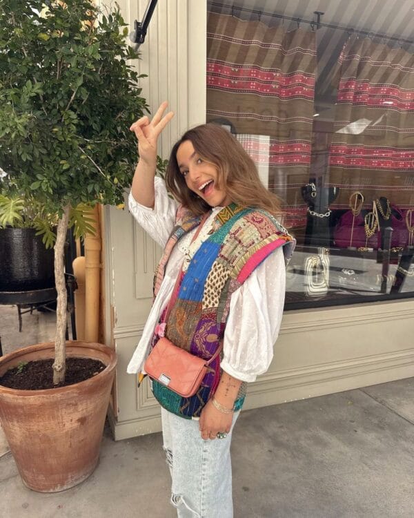 Veste Patchwork Bohème Multicolore Motifs Variés en Coton Léger – Image 8