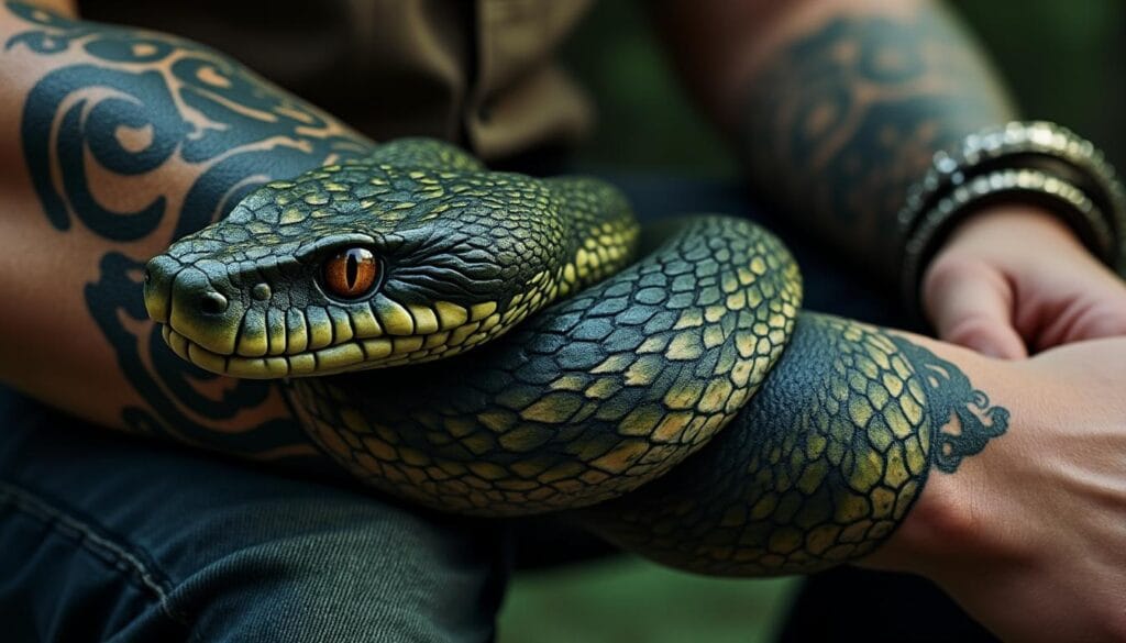 découvrez l'univers fascinant du tatouage serpent, un symbole riche en significations. explorez les différentes interprétations de ce motif emblématique, des thèmes de transformation à ceux de protection. plongez dans l'histoire et la culture qui entourent le tatouage serpent et trouvez l'inspiration pour votre prochain art corporel.