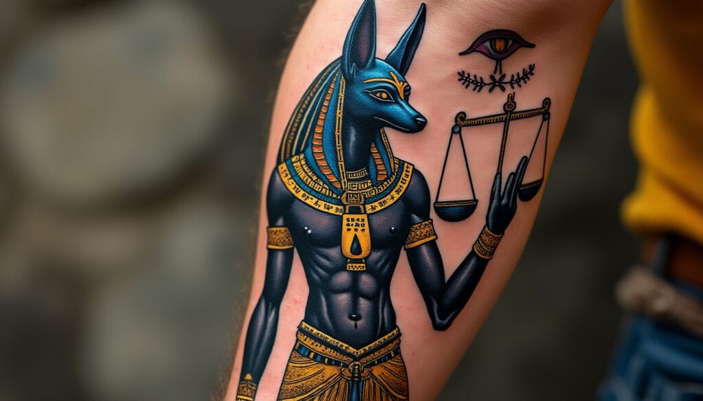 découvrez la signification et la symbolique du tatouage anubis, un art ancien inspiré du dieu égyptien de la mort et de la protection, pour mieux comprendre ses origines et sa portée spirituelle.