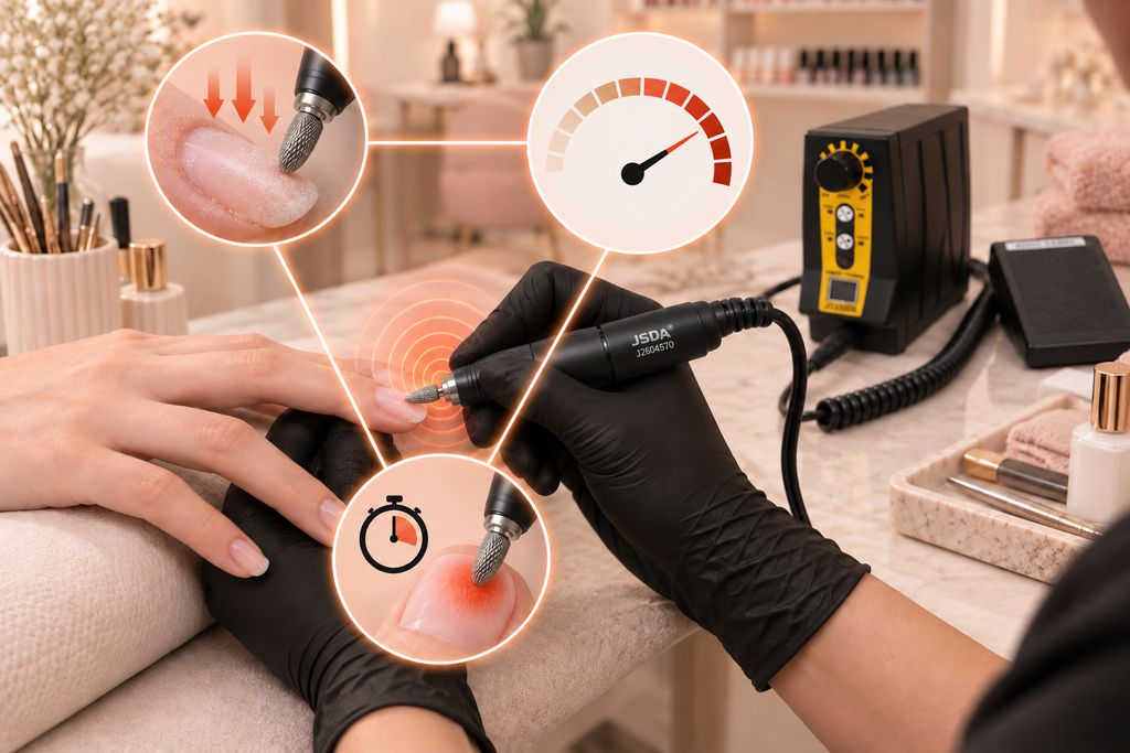 ongle des mains qui chauffe a la ponceuse